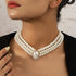Denifery Boho 3 Tier Dainty Rhinestones Pearls Chunky Short 1920s Choker Necklace Chain Multilayer Choker Pendant Necklaces Prom Party for Women...