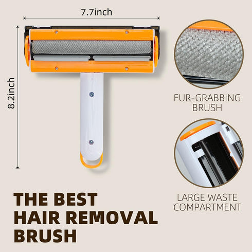 Roller Pet Hair Remover Reusable Lint Roller for Pet Hair Portable Cat and Dog Hair Remover Animal Fur Removal with Self-Cleaning Base for Couch, ...