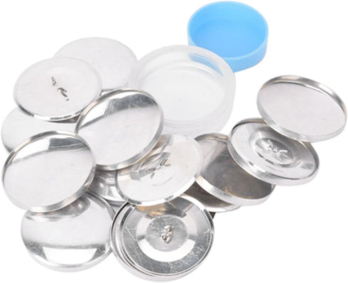 Cover Buttons Kit, Covered Button Kits DIY Button Craft Kits Solid Fabric Cloth Covered Flat Back Buttons 1 Set Buckle Tools 10 Sets of Buckle Bas...