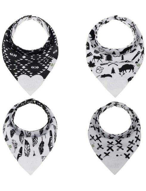 Pickle & Olive Reversible Baby Teething Bibs - Attached Heart Shaped Teether - Monochrome - Set of 2...
