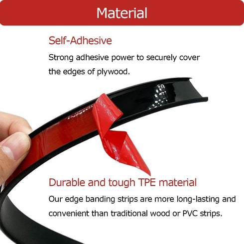 U Shape Plywood Edge Banding, Fit 3/4 inch Edge, Desk Edge Protector, Self-Adhesive Edge Trim for Veneer, Furniture, Countertop, Table, Sheet Meta...