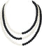 BABEYOND Round Imitation Pearl Necklace Vintage Multi Strands Necklace 20s Flapper Necklace for Party (Black and White)...