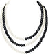 BABEYOND Round Imitation Pearl Necklace Vintage Multi Strands Necklace 20s Flapper Necklace for Party (Black and White)...