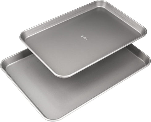 Goodful Nonstick Cookie Baking Sheet Set, Heavy Duty Carbon Steel with Quick Release Coating, Made without PFOA, Dishwasher Safe, 2-Pack Bakeware ...