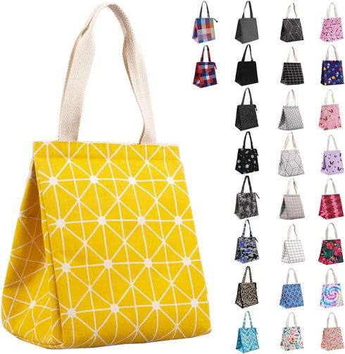 iknoe Insulated Lunch Bag for Women, 9L Sturdy Wide-Open Foldable & Portable Lunch Tote with Interior Pockets, Water-resistant Thermal Lunch Coole...