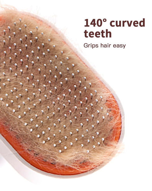 Self Cleaning Brush, Dog Hair Grooming Brush with Stainless Rubber...