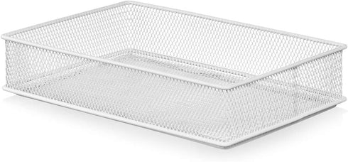 Ybm Home White Mesh Drawer Cabinet And Or Shelf Organizer Bins, School Supply Holder Office Desktop Organizer Basket 6x9x2 Inch...