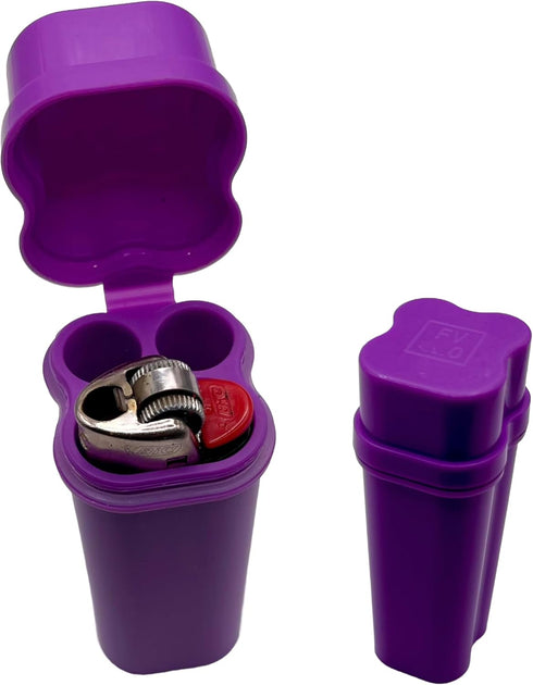 PopTube Pocket Lighter Case for Bic Lighters Small or Standard Size Waterproof Fit 2 in 1 (Purple)...