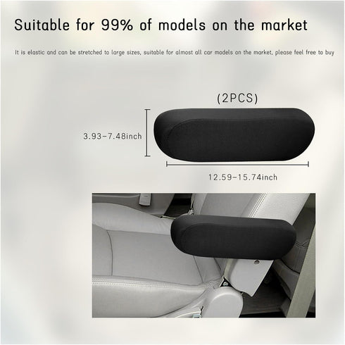 2 PCS Car Front Seat Armrest Covers, Soft Elastic Fabric Auto Arm Rest Protector, Breathable Front Seat Armrest Cover Replacement, Universal Vehic...