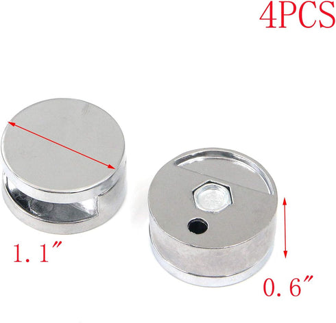 MY MIRONEY Zinc Alloy Mirror Clips 4Pcs Floating Glass Clip Clamps Holder Round Shape Wall-Mounted Mirrors Bracket Bathroom Mirrors Supporting She...