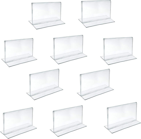 Azar 152727 Horizontal Double-Sided Stand Up Sign Holder, 10 Count Clear, 6 in W X 4 in H...