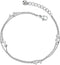 COOLSTEELANDBEYOND Two-Row Stainless Steel Link Chain Anklet Bracelet with Charms of Dolphins, Jingle Bell, Adjustable...