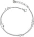 COOLSTEELANDBEYOND Two-Row Stainless Steel Link Chain Anklet Bracelet with Charms of Dolphins, Jingle Bell, Adjustable...