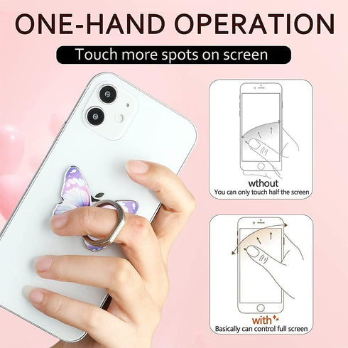 LSL Cute Butterfly Cell Phone Ring Holder 360°Rotation Metal Finger Stand Kickstand Universal Compatible with iPhone Samsung Galaxy LG Google Pixe...