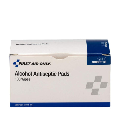First Aid Only 12-110 Alcohol Wipes, Individually Wrapped, 100 Per Box......