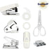EooUooIP Practical and Beautiful Office Supplies White Handbook Tool Box,Stapler Tape Staples Hole Puncher Paper Scissor for Efficient Work and St...