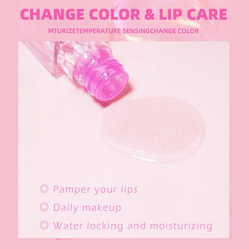 Color Changing Lip Oil, Conversionh Magic Color Changing Lip Oil, Lip Oil Color Changing Lip Glow Oil, Plumping Lip Gloss, Hydrating Lip Oil Tinte...