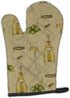 Caroline's Treasures BB5194OVMT White Wine on Linen Oven Mitt Heat Resistant Thick Oven Mitt for Hot Pans and Oven, Kitchen Mitt Protect Hands, Co...
