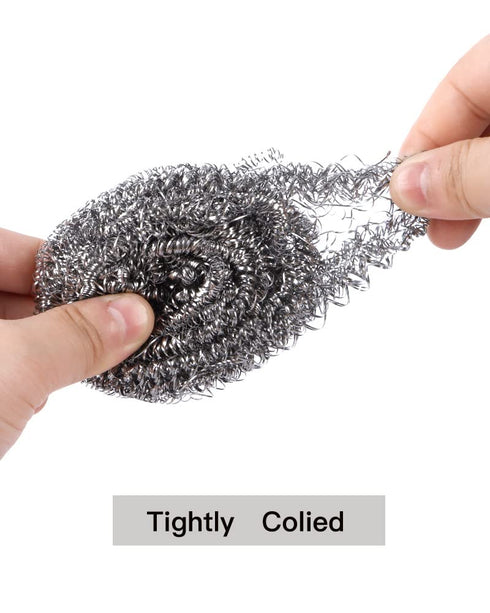 12Pcs Steel Wool Scrubber Pads for Cleaning Dishes, Pans, Pots, Ovens, Grills, Sinks - Stainless Steel Scrubbers for Kitchen, 12 Pack...