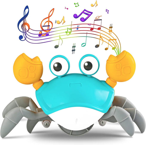 Hirger Crawling Crab Baby Toy: Tummy Time Toys for Infant 3 6 9 12 18 Months - Walking Dancing Crab for Toddler 1 2 3 4 Year Old - Music Birthday ...