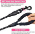 2 Pack Dog Leash 5 FT Thick Durable Nylon Rope - Comfortable Padded Handle Reflective Rope Dog Leash for Medium Large Dogs with Collapsible Pet Bo...