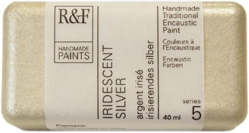 R&F Handmade Paints 1081 Encaustic Paint 40ml, Iridescent Silver...