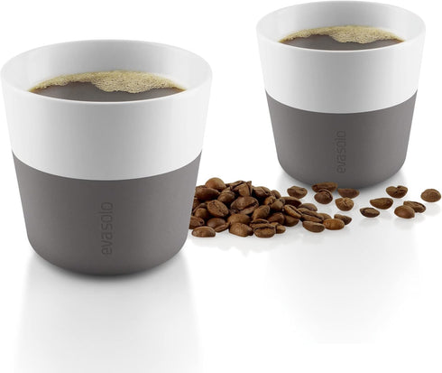 Eva Solo | 2 Lungo Tumbler Mugs | 8 oz Porcelain Coffee Cup Tumblers with Silicone-coated Grip | Dishwasher Safe | Danish Design, Functionality & ...