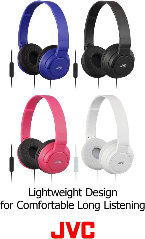 JVC Lightweight Flat Foldable On Ear Colorful Lightweight Foldable Headband with Mic, Black (HASR185B)...