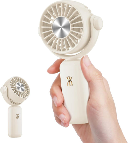 QearFun Handheld Lanyard Fan, Mini USB Fan Battery Rechargeable, Pocket Fan Portable with 3 Speeds, 180° Rotation, Small Makeup Fan for Girls Wome...