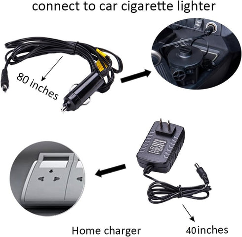 FMS Electric Air Pump 12V DC/ 100-240V AC with 4 Nozzles Portable Quick-Full Inflator/Deflator Air Pump for Outdoor Camping, Air Mattress Bed, Cus...