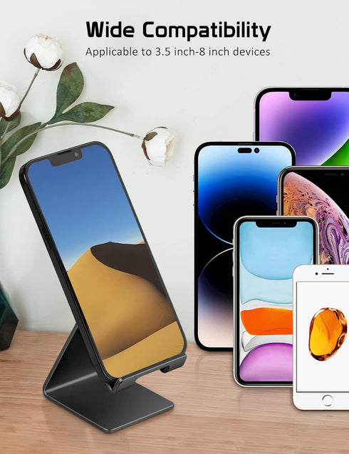Phone Stand, Aluminum Phone Holder for iPhone 16 15 14 13 12 11 X 8 7 6 Plus 5, Tablet, Samsung, Huawei, Suitable for All Smartphones, Adding a To...