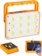 Rechargeable LED Work Light, Portable Solar Flood Light,3 Colors 3 Dimming Levels, SOS Power Bank Function, for Camping Emergency Job Site Lightin...