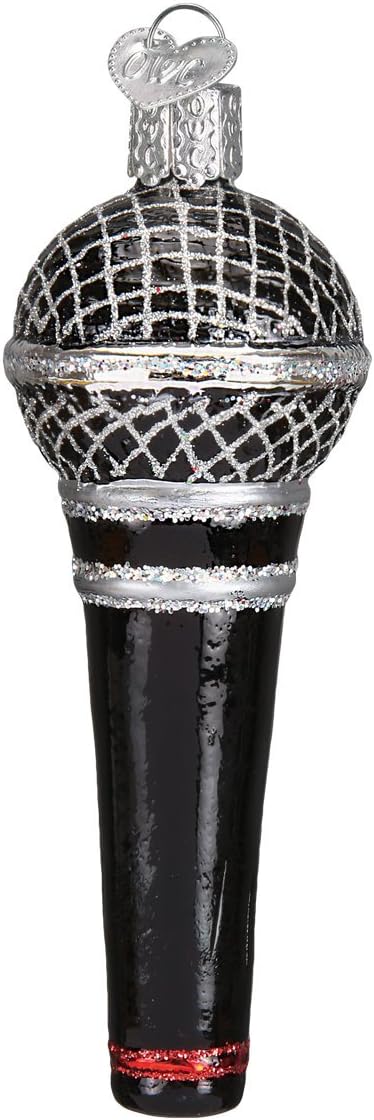 Old World Christmas Ornaments: Musical Instruments Glass Blown Ornaments for Christmas Tree, Microphone...