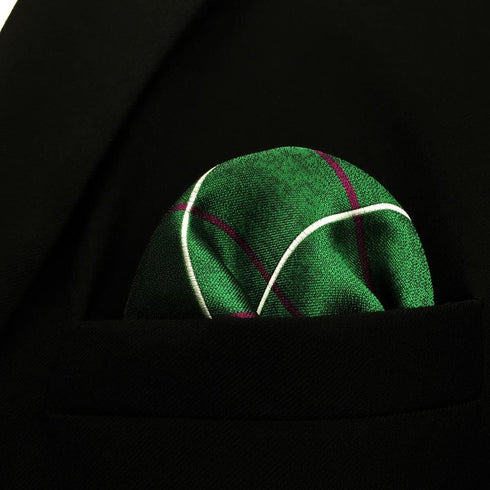 SHLAX&WING New Checkered Green Mens Pocket Square Handkerchief Designer Silk...
