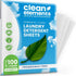 Laundry Detergent Sheets (100 Loads, 50 Sheet) Fragrance Free Unscented, Eco Earth Friendly Clean Breeze, Non Toxic People Safe, Washing Travel Su...