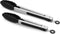 2 Pack Black Kitchen Tongs, Premium Silicone BPA Free Non-Stick Stainless Steel BBQ Cooking Grilling Locking Food Tongs, 9-Inch & 12-Inch...