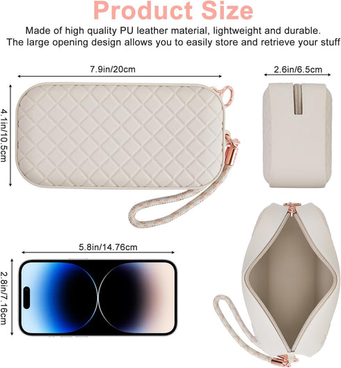 Portable Travel Makeup Bag,Soft Silicone Waterproof Toiletry Cosmetic Bag for Women,Upgrade Anti-Fall Out Zipper Closure Organizer Makeup Case -(S...
