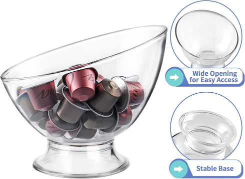 Coffee Pod Holder Bowl, Coffee Capsule Container, Coffee Pod Storage Organizer for Kitchen Counter...