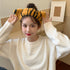 2Pcs Lovely Tiger Print Headbands Soft Plush Washing Face Facial Mask Skincare Makeup Hair Bands Elastic Spa Shower Yoga Sports Headband Headwraps...