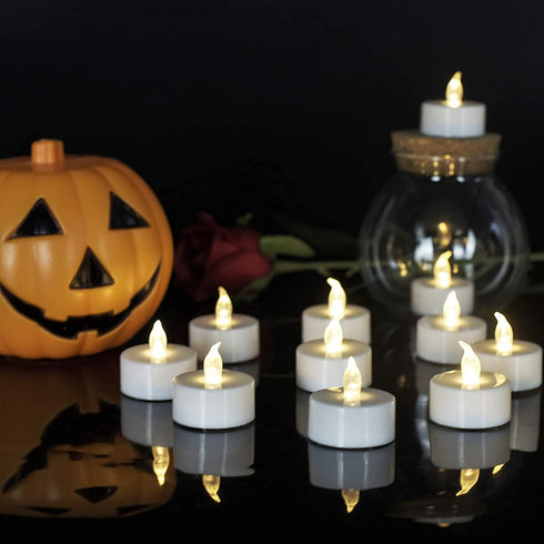 Battery Operated Flameless Tea Lights, Led Flickering Electric Votive Candle 24 Pack Realistic and Bright for Seasonal, Festive Celebrations and H...