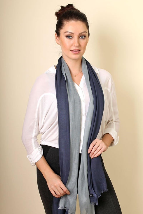 Women's Serenity Ocean Elegant Blue Ombre Effect Scarf, Super Soft, Lightweight...