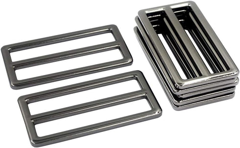 DGOL 2 inch Slider Webbing Strap Tri Glide Buckles Zinc Alloy Tri-glide Buttons Fasteners 10pcs (GUNMETAL)...