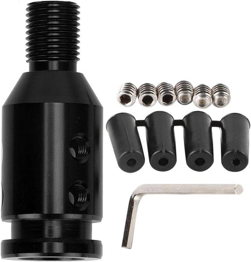 Universal Gear Shift Knob Adapter, Automotive Manual Transmission Non Threaded Shifter Kit Car Aluminum Alloy Racing Replacement Boot Retainer Sti...