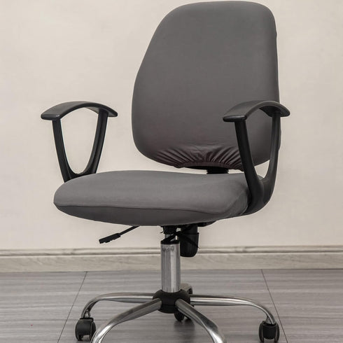 Computer Office Chair Cover - Protective & Stretchable Universal Chair Covers Stretch Rotating Chair Slipcover (Dark Grey)...