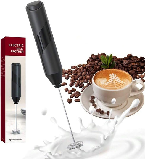 Electric Milk Frother Handheld Battery Operated Foam Maker Mini Whisk Drink Mixer for Coffee Frappe Cappuccino Latte Matcha Hot Chocolate Black...