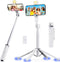 Ambertronix 40” Selfie Stick Tripod Quadrapod, Onboard Light, Wireless Bluetooth Remote, Extendable, Stainless Steel, 3 Light Modes, 9 Brightness ...