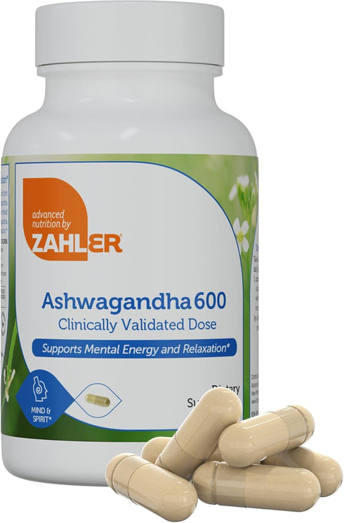 Zahler Ashwagandha Capsules, KSM-66 Aswhagandha 600mg Supplement, Relaxation and Stress Support, Kosher, 60 Capsules...