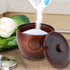 Raguso Solid Wood Jar,1pc Seasoning Pot Salt Sugar Chili Storage Bowl With Spoon And Lid Kitchen Tool Home Restaurant Food Shop Foodstoragecontain...