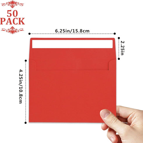50pcs packed Red Envelopes,A4Envelopes, printable invitation envelopes,4x6 envelopes, suitable for weddings, invitations, photos, postcards, greet...