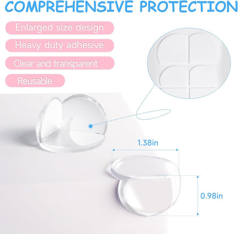 Baby Proof Corner Protectors (28 Pack), Extra Soft Silicone Sharp Bumpers and Guards for Bed, Table, and Furniture Edges...